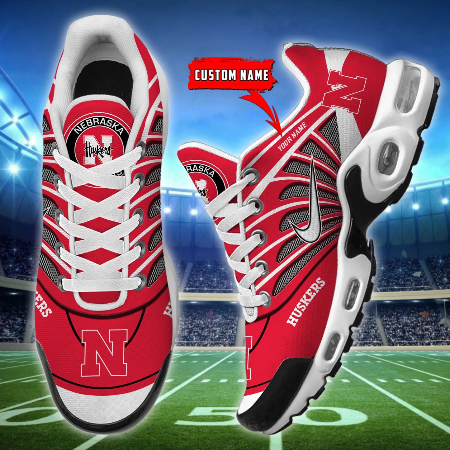 Nebraska Cornhuskers New Personalized T-N Youth Sneakers AZBTTNS000125