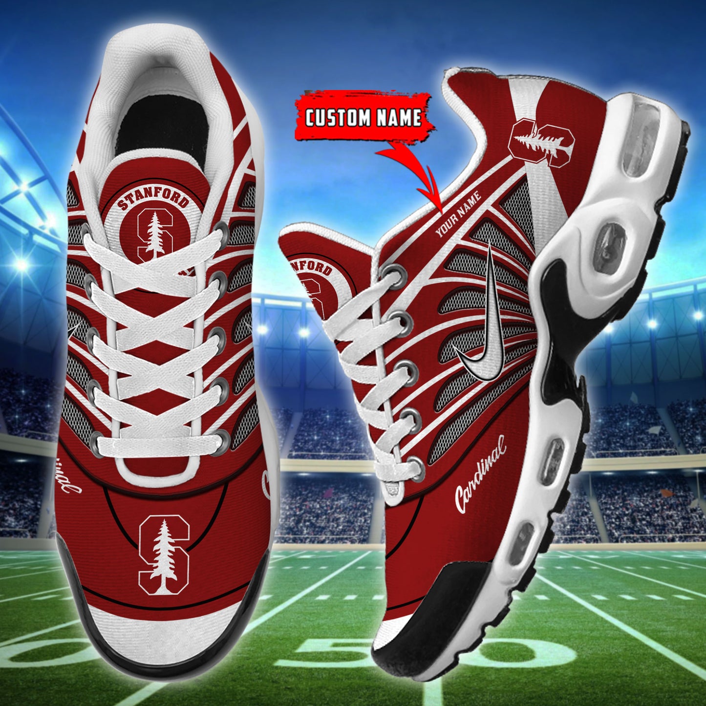 Stanford Cardinal New Personalized T-N Youth Sneakers AZBTTNS000109