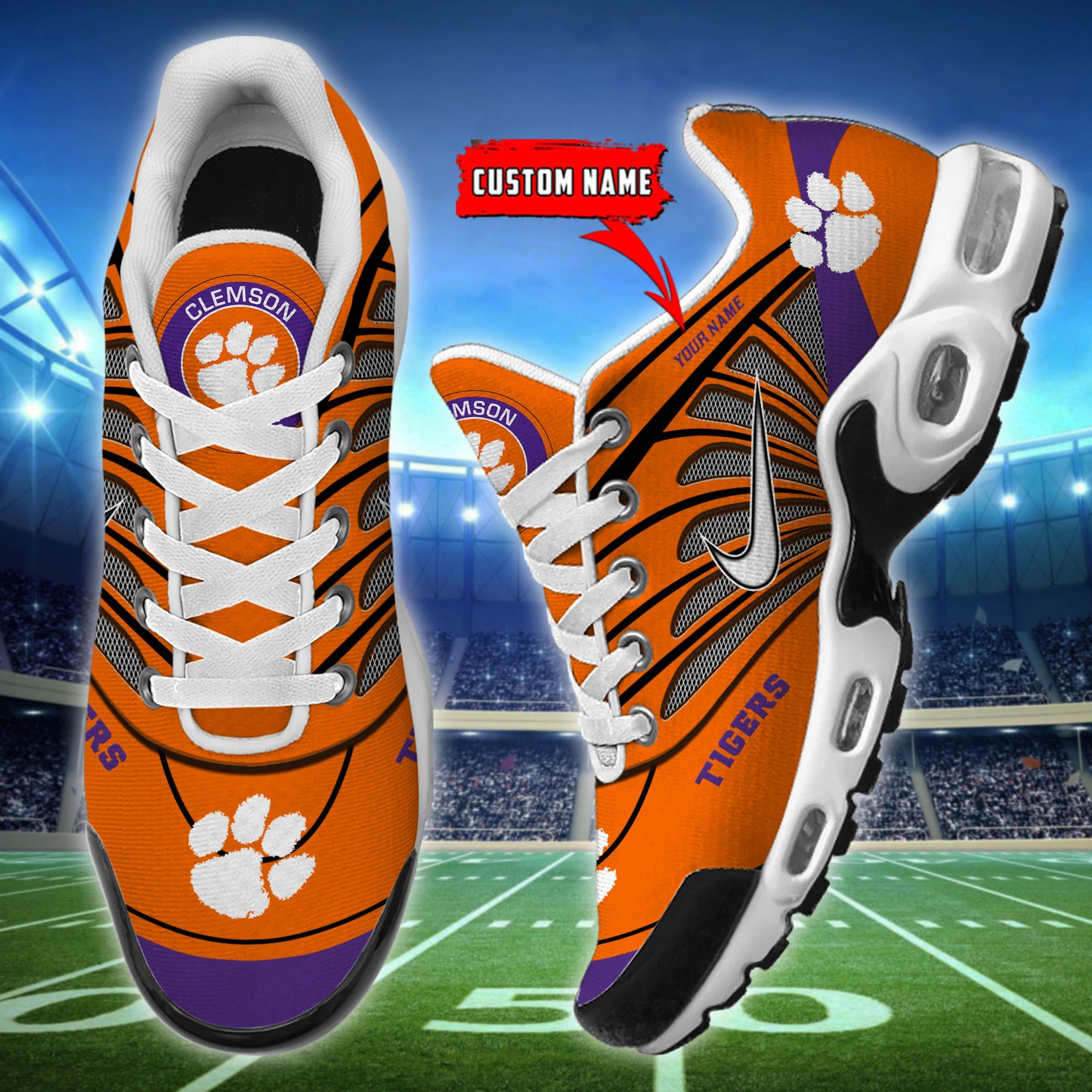 Clemson Tigers New Personalized T-N Youth Sneakers AZBTTNS000130