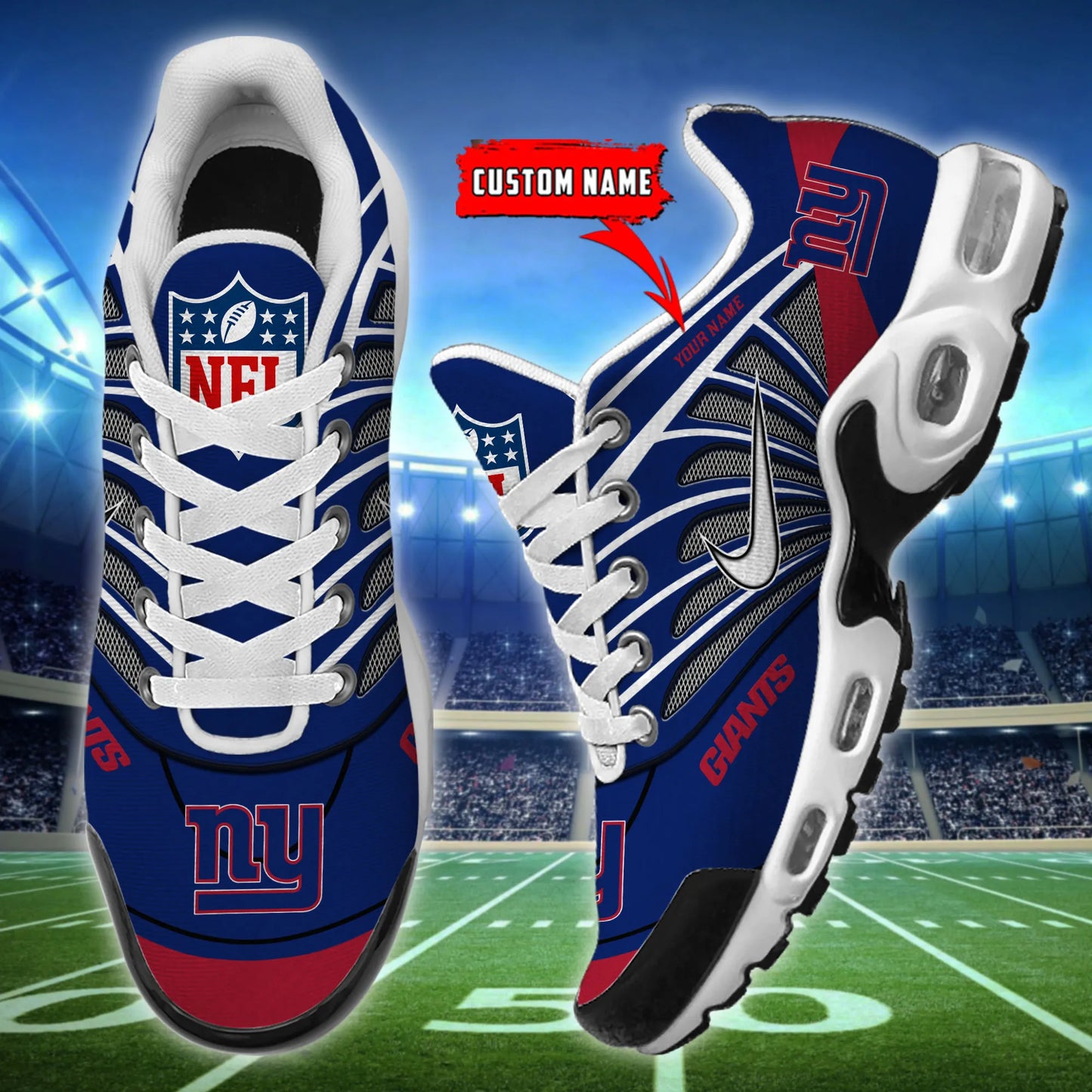 New York Giants New Personalized T-N Youth Sneakers AZBTTNS000094