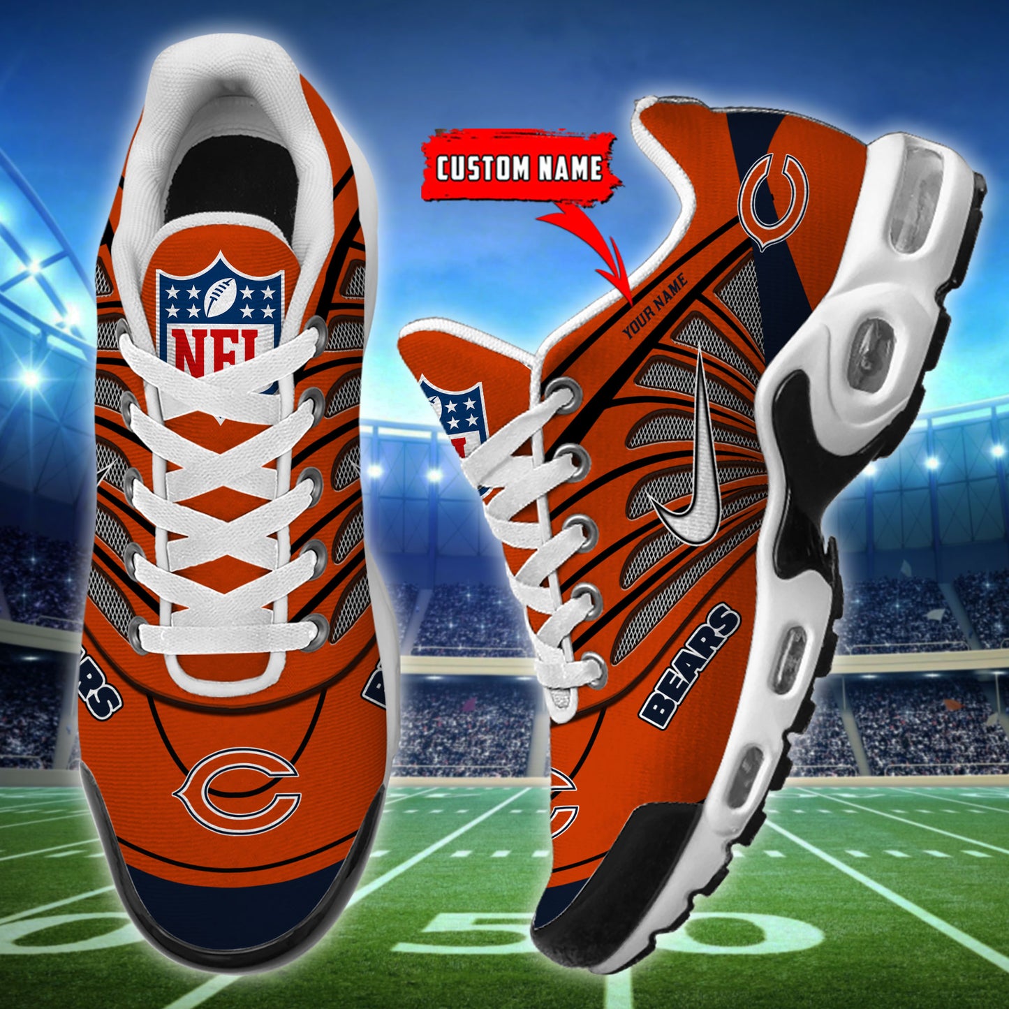 Chicago Bears New Personalized T-N Youth Sneakers AZBTTNS000074