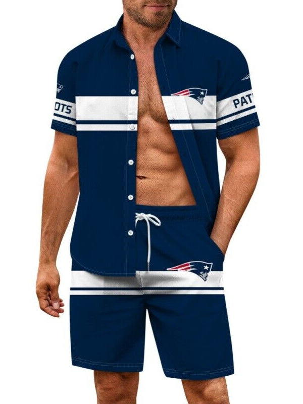 New England Patriots Combo Hawaiian Shirt and Shorts AZBTHWSS000050