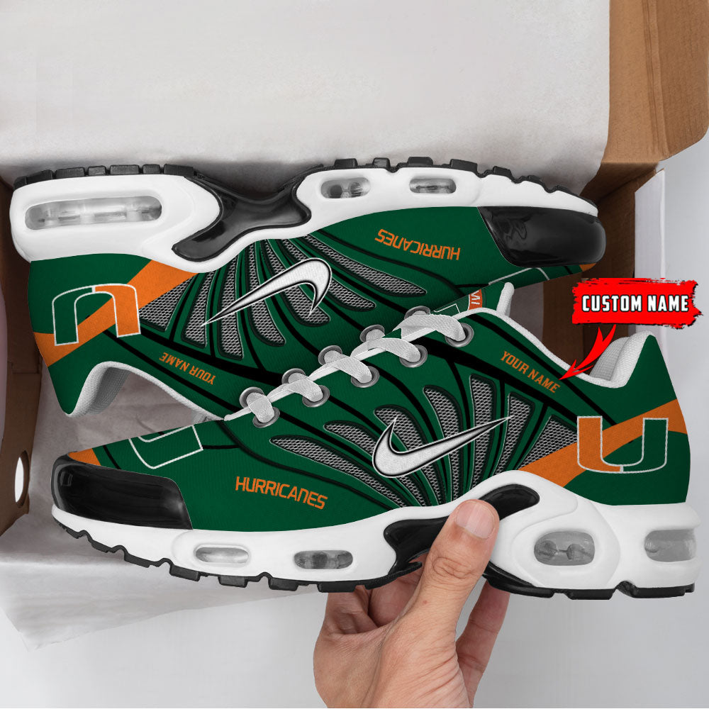 Miami Hurricanes New Personalized T-N Youth Sneakers AZBTTNS000110