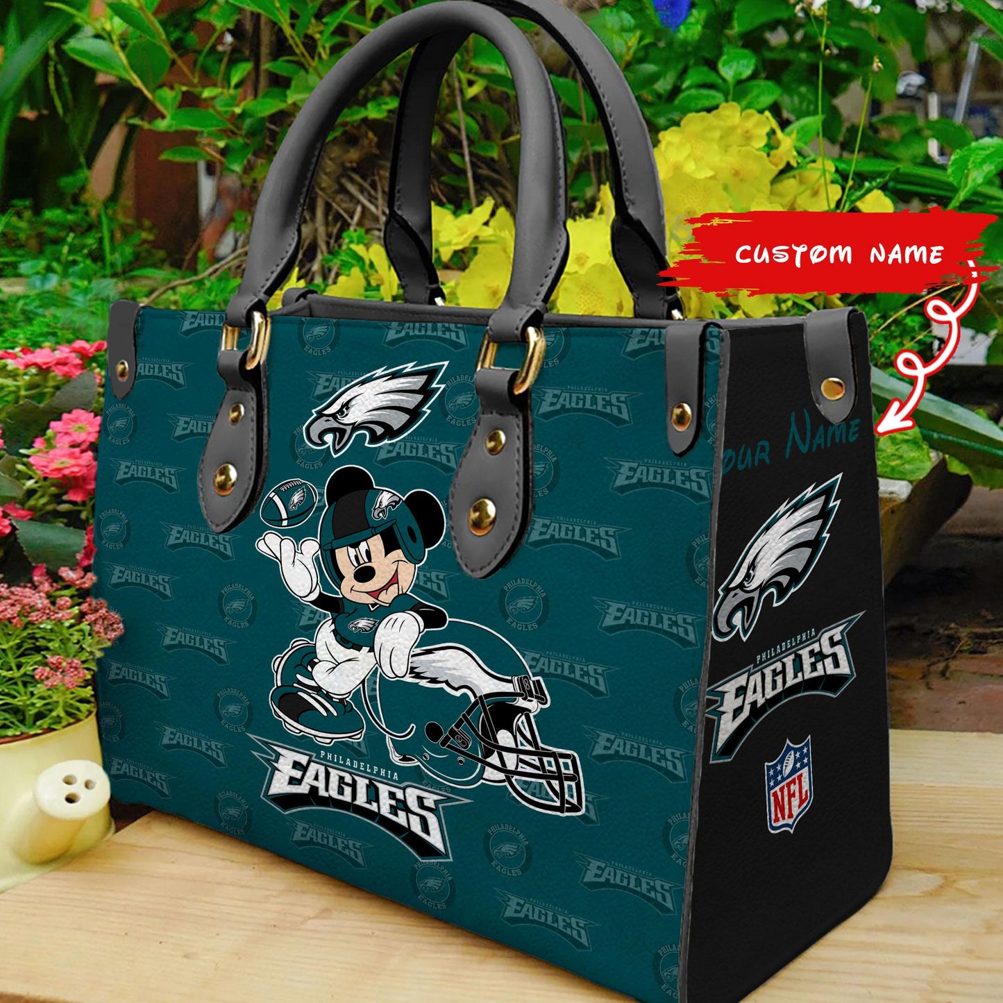 Philadelphia Eagles Personalized Leather Hand Bag BB417