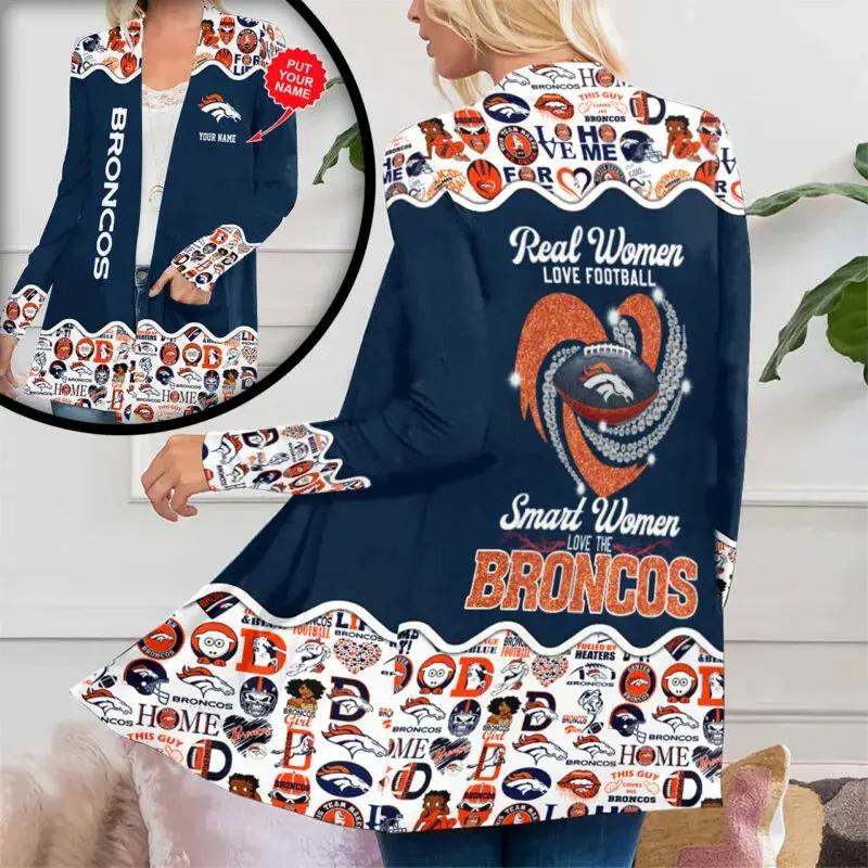 Denver Broncos Women Patch Pocket Cardigan BT059