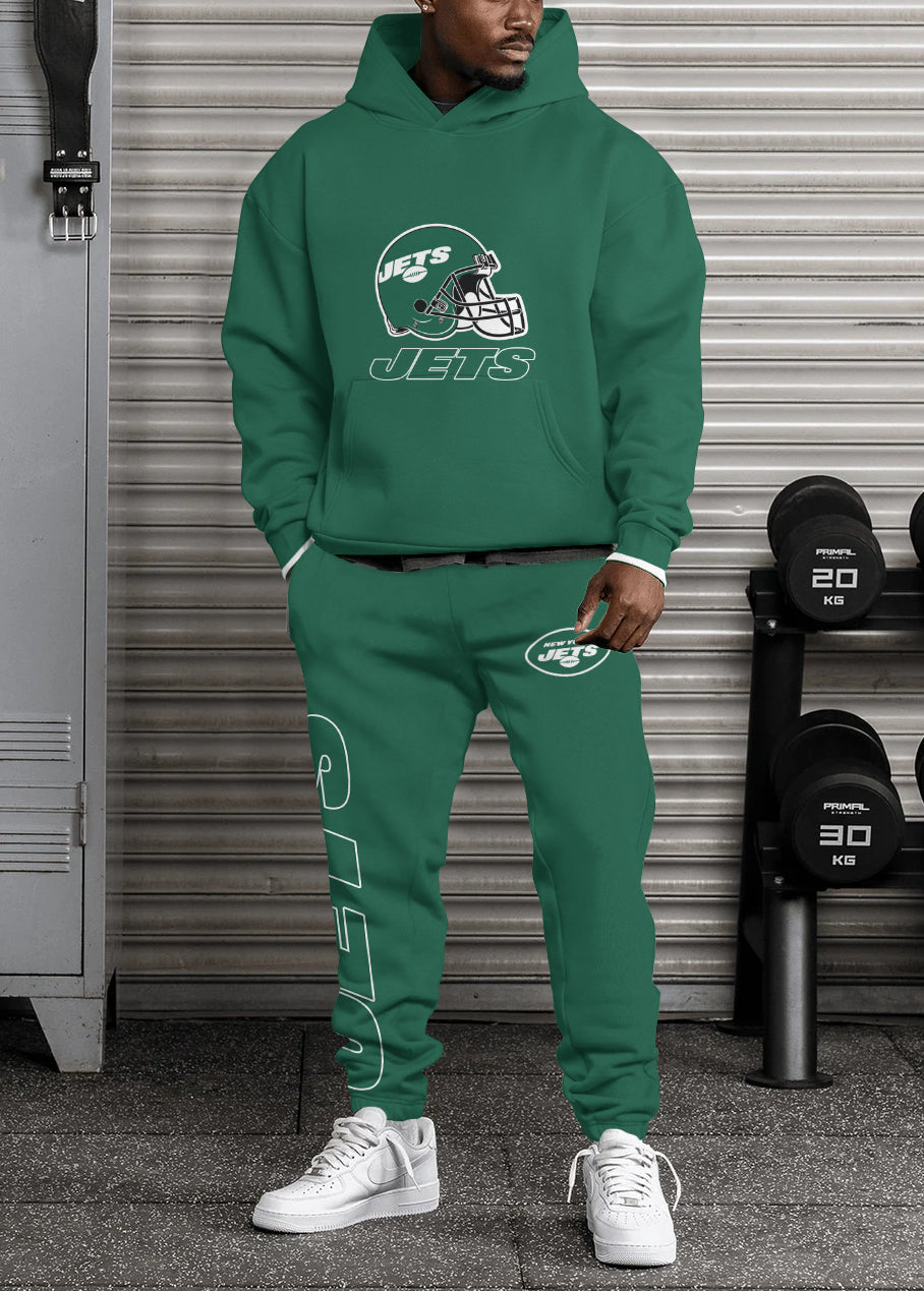 New York Jets Combo Pullover Hoodie And Sweatpants AZBTPHSP000313