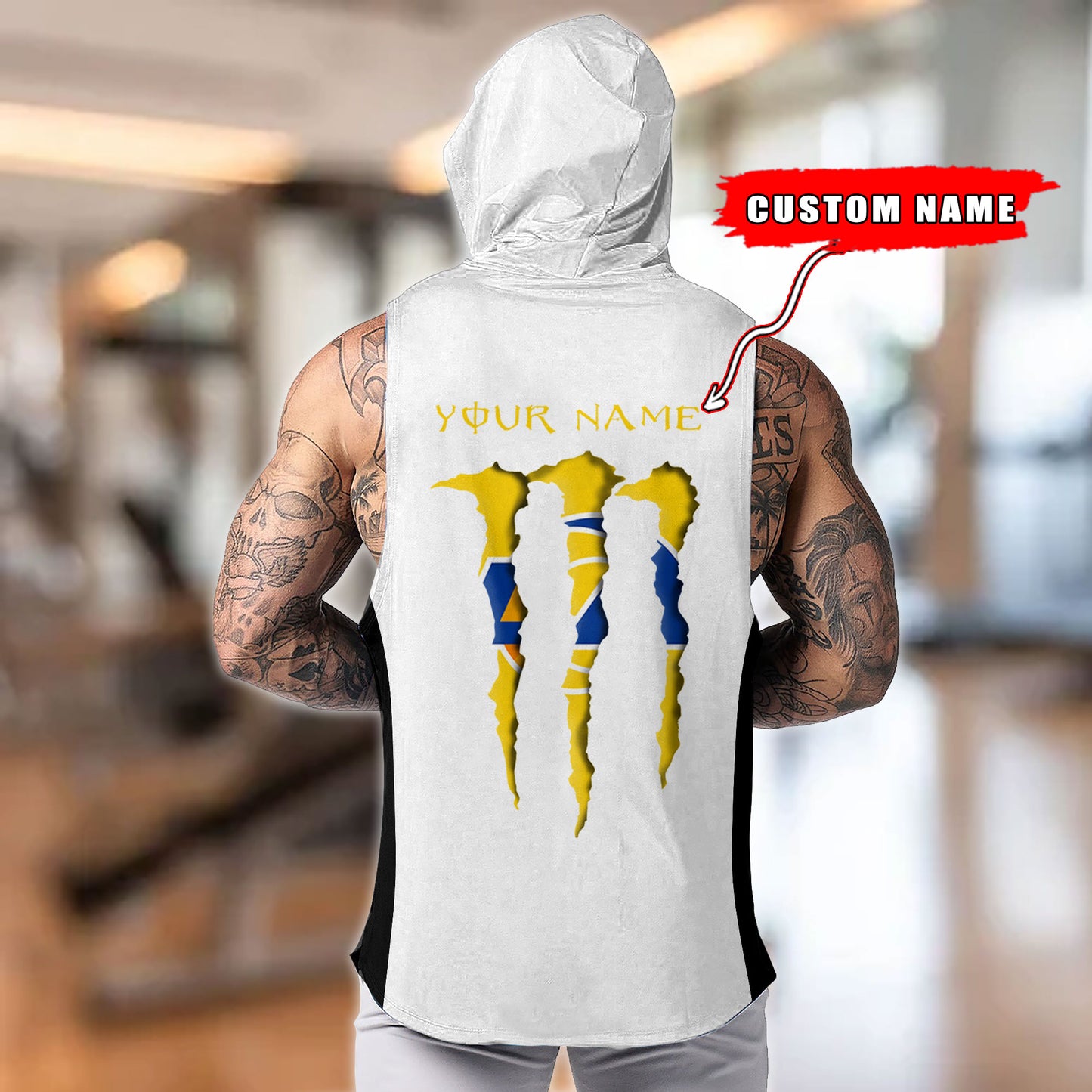 Los Angeles Rams Personalied Men Workout Hooded Tank Top AZBTMHTT000026