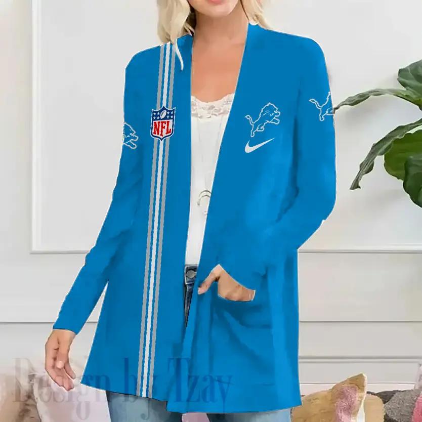 Detroit Lions Women Patch Pocket Cardigan BT067