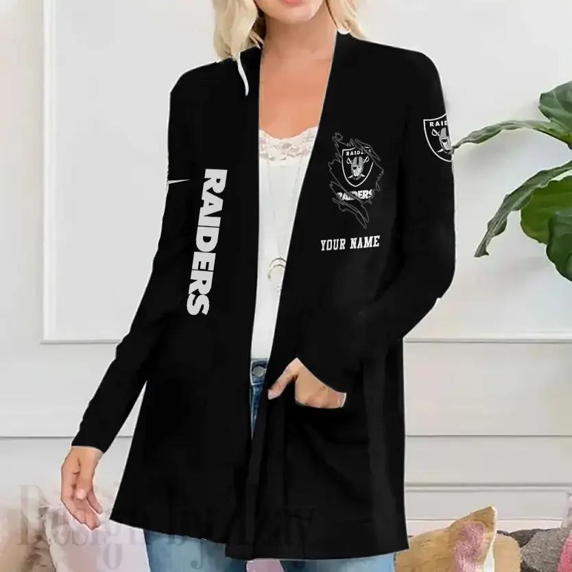 Las Vegas Raiders Women Patch Pocket Cardigan BT100