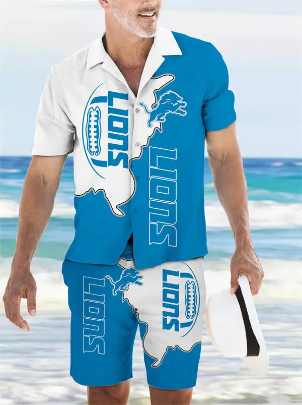 Detroit Lions Combo Hawaiian Shirt and Shorts AZBTHWSS000235