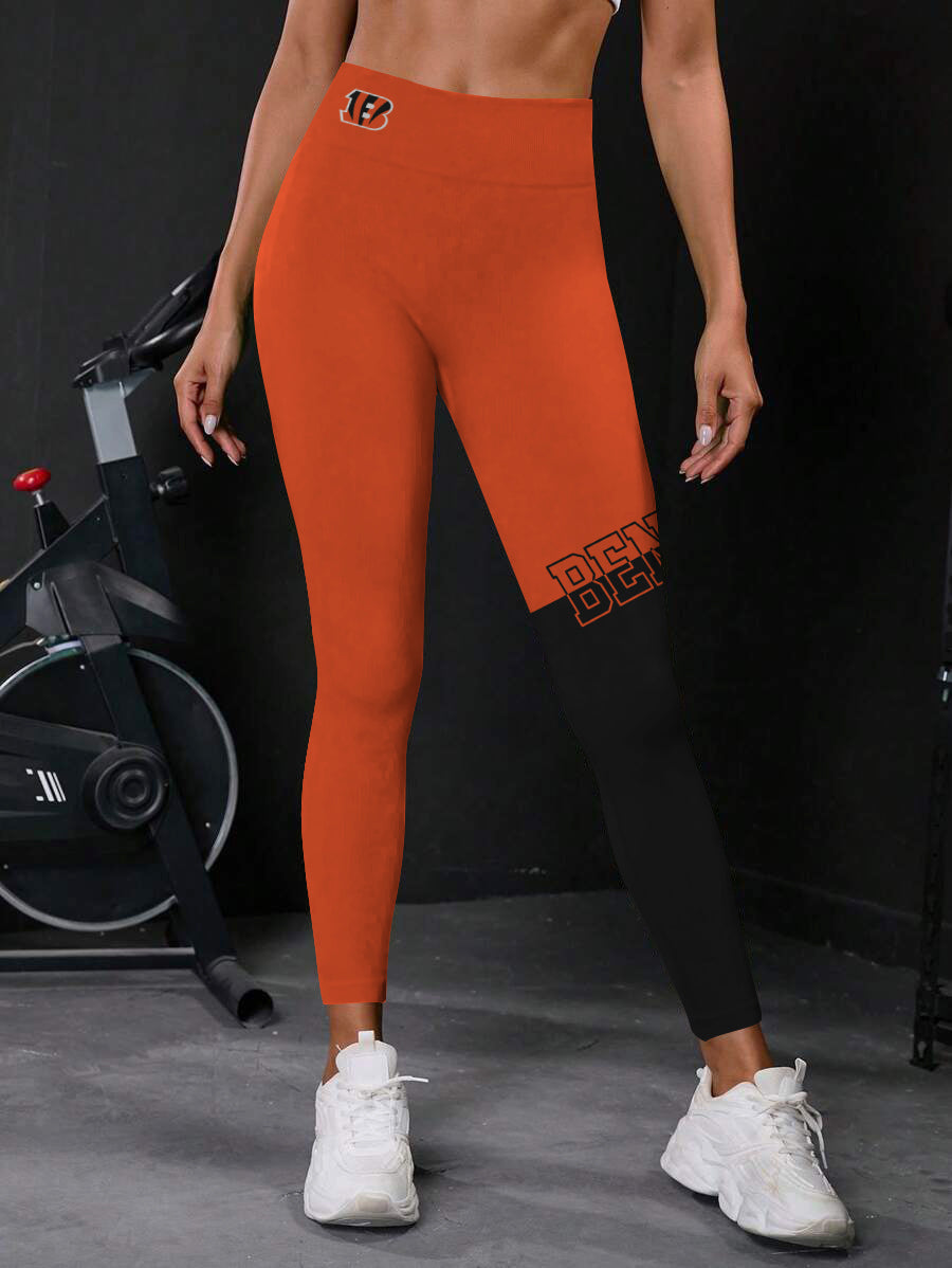 Cincinnati Bengals High Waist Push Up Printed Leggings (2)
