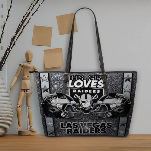 Las Vegas Raiders Women Leather Tote Hand Bag BB100