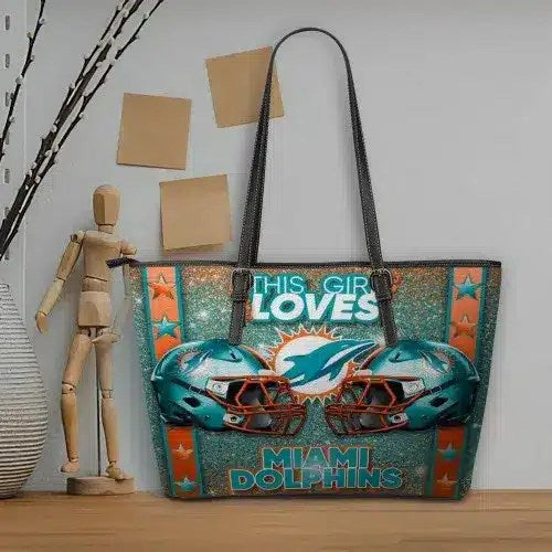 Miami Dolphins Women Leather Tote Hand Bag BB96