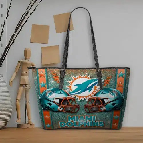Miami Dolphins Women Leather Tote Hand Bag BB95