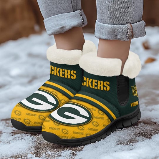 Green Bay Packers Comfy Winter Snow Boots AZDDWSB000047