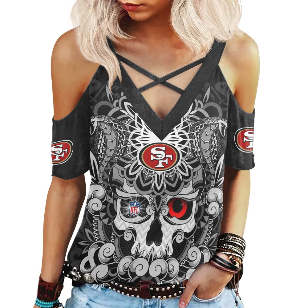 San Francisco 49ers Miss Hollow Out Blouse Shirt BGMHS032