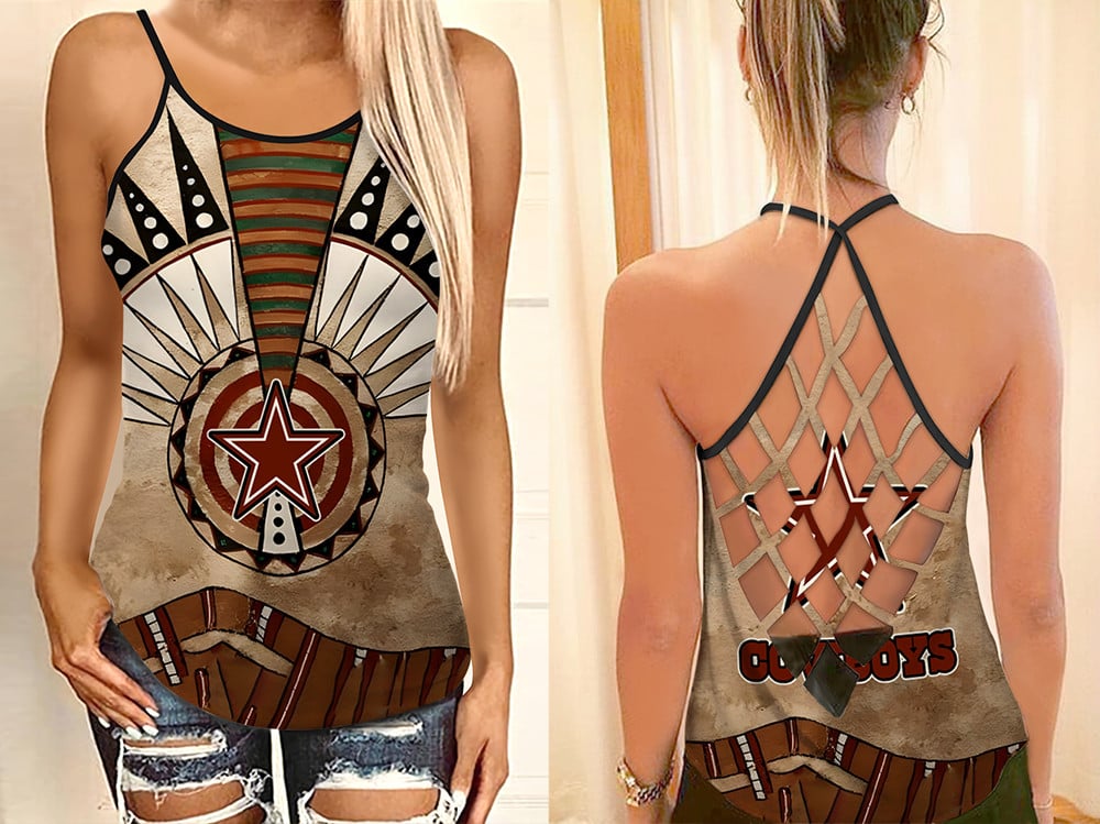 Dallas Cowboys Criss Cross Tank Top BGCCTANK129