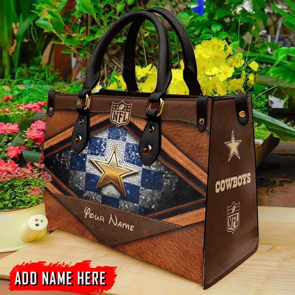 Dallas Cowboys Personalized Leather Hand Bag BBLTHB866