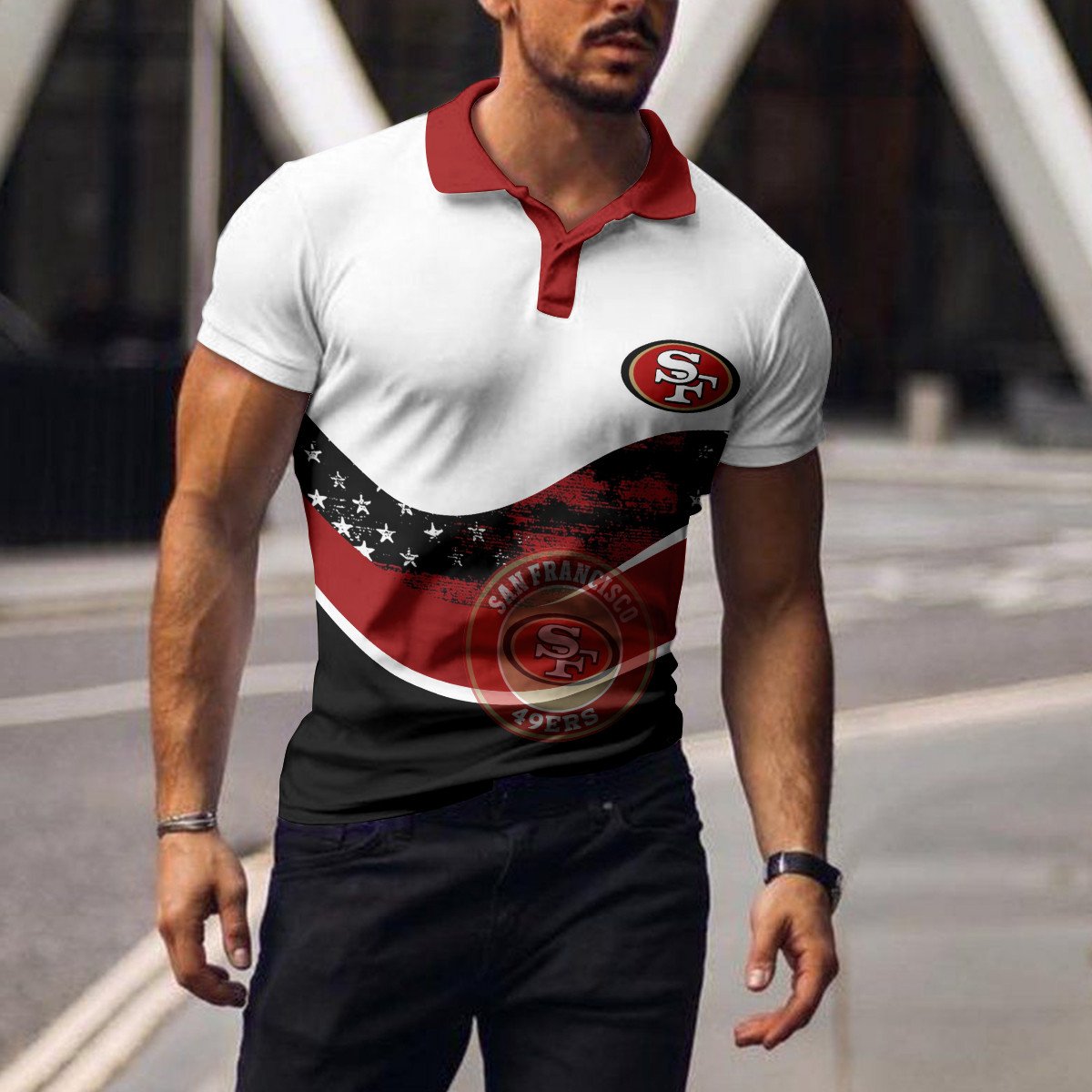 San Francisco 49ers Polo T-shirt BGPLS128