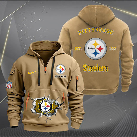 Pittsburgh Steelers New Personalized Quarter Zip Hoodie Limited Edition AZBTQZH000137