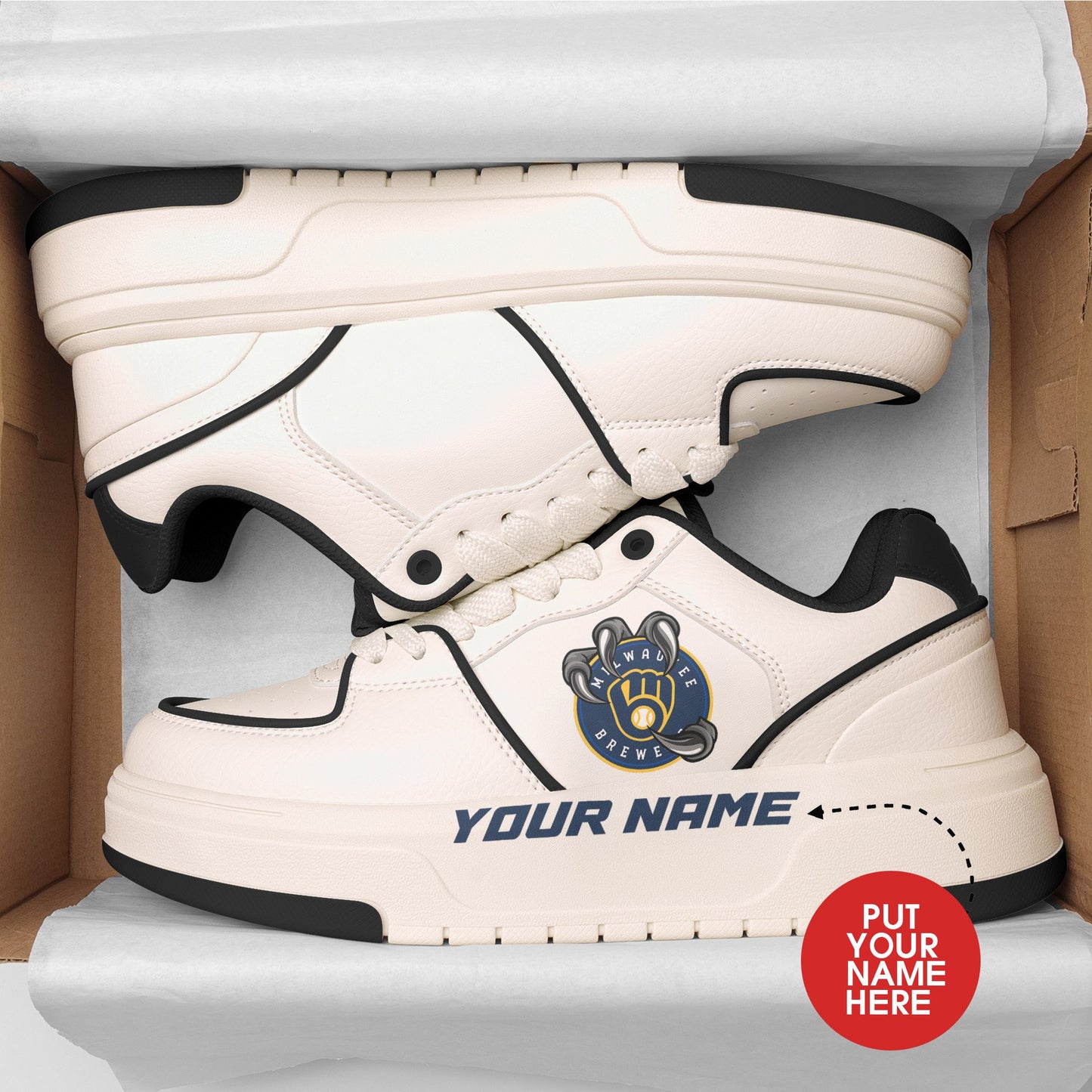 Milwaukee Brewers Personalized MLB Sneakers 038
