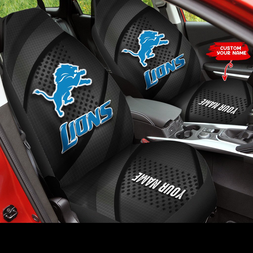 Detroit Lions Personalized Car Seat Covers BGCSC723