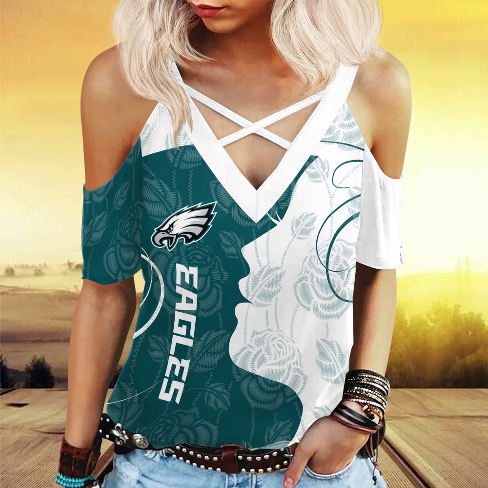 Philadelphia Eagles Miss Hollow Out Blouse Shirt BGMHS041