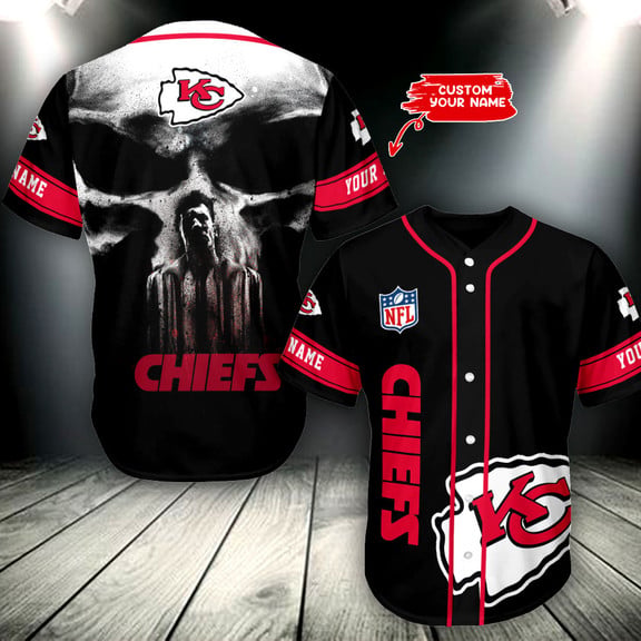Kansas City Chiefs Personalized Baseball Jersey AZCBJS320