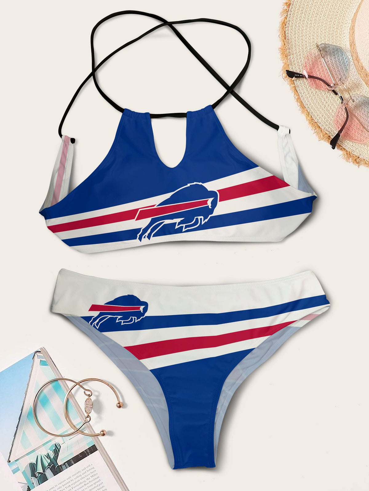 Buffalo Bills Women’s Cami Keyhole One-piece Swimsuit BG86