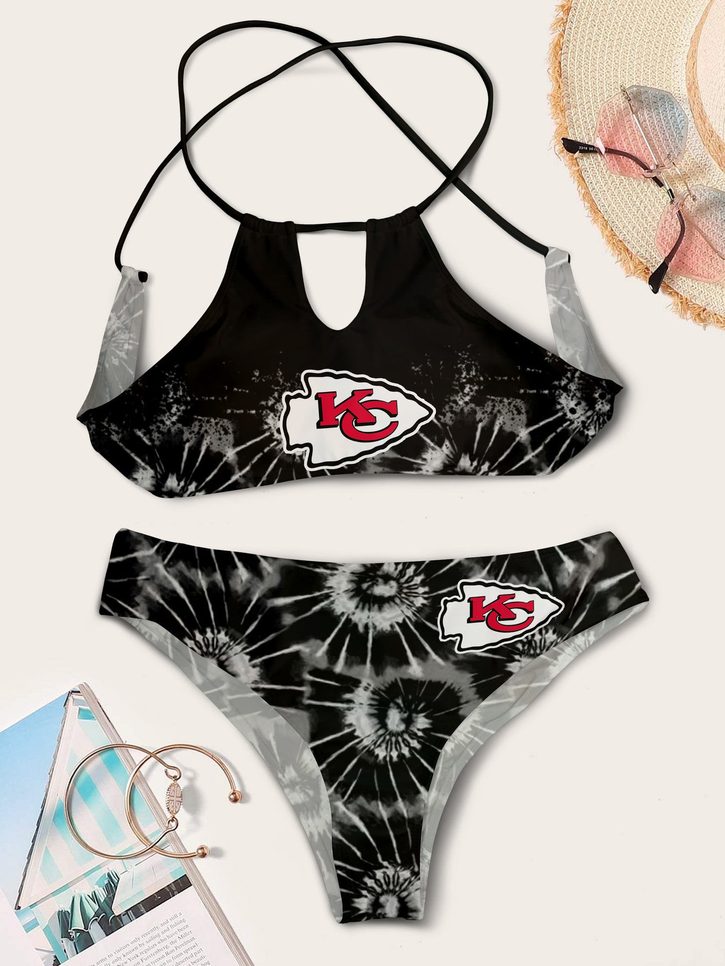 Kansas City Chiefs Women’s Cami Keyhole One-piece Swimsuit BG87