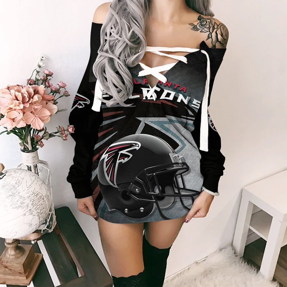 Atlanta Falcons Personalized Lace-Up Sweatshirt BGLU086