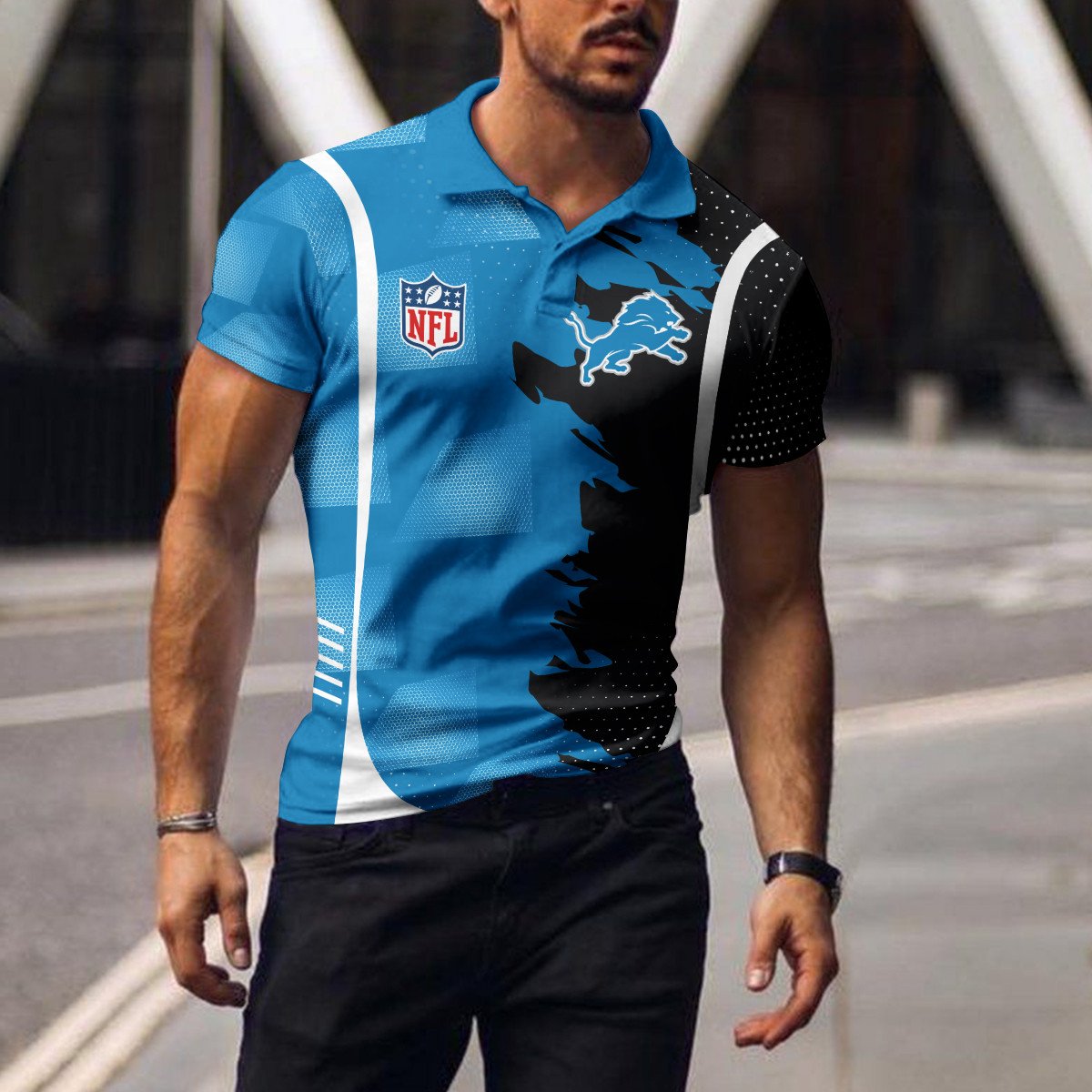 Detroit Lions Polo T-shirt BGPLS098