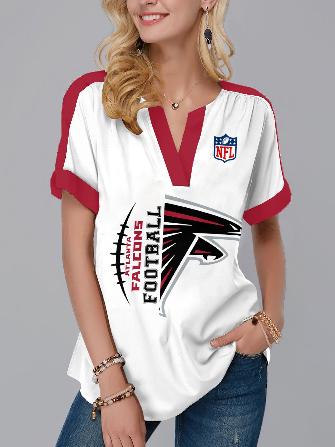 Atlanta Falcons Fashion Short Sleeve V-Neck Shirt AZSSV214
