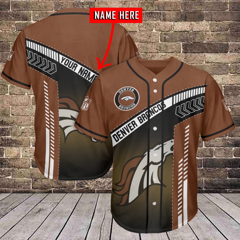 Denver Broncos Personalized Baseball Jersey AZCBJS333