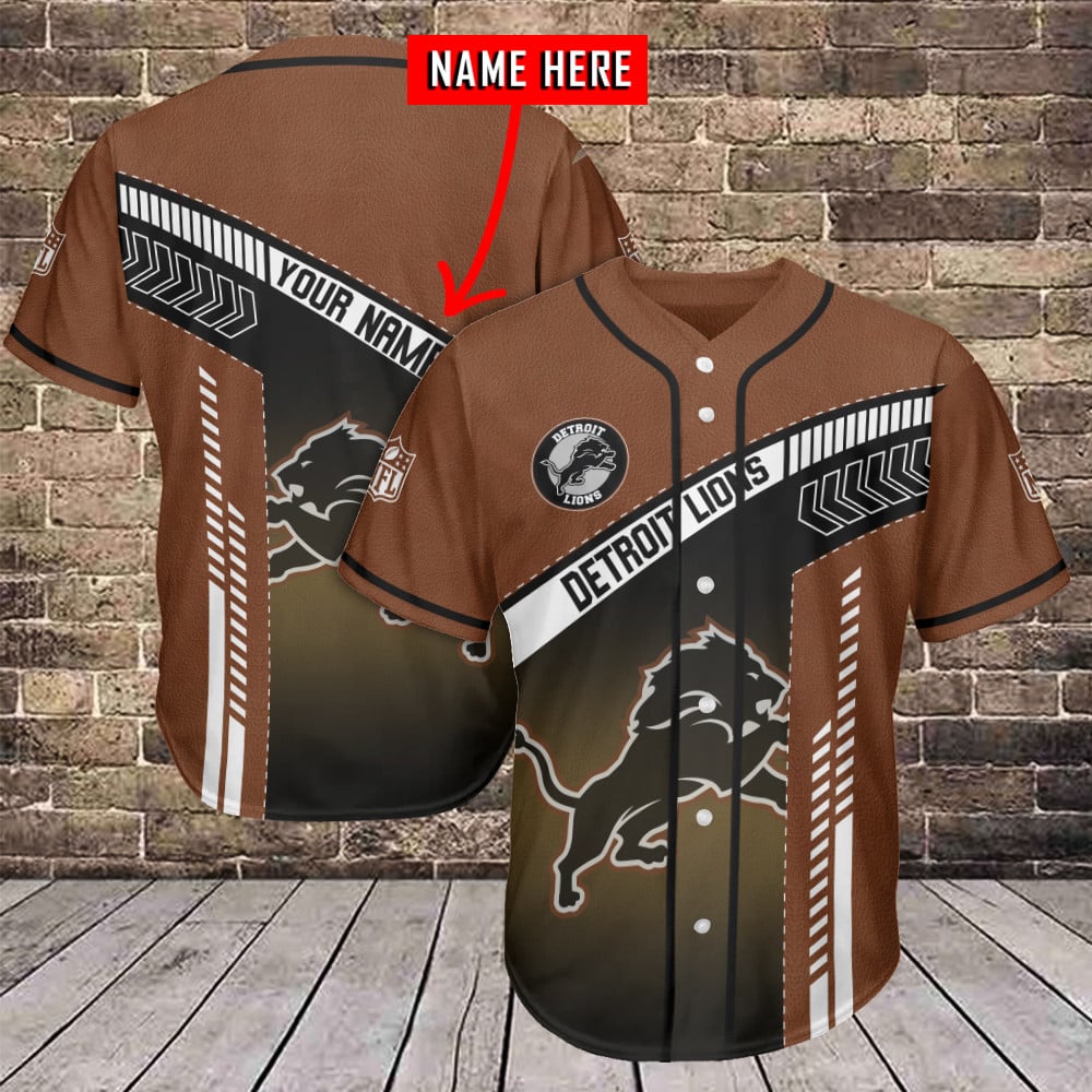 Detroit Lions Personalized Baseball Jersey AZCBJS329