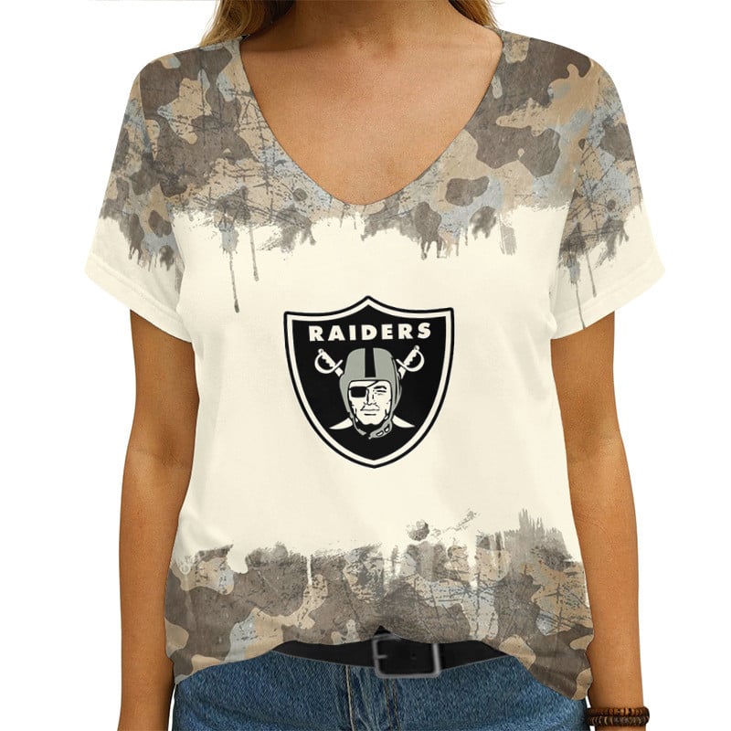 Las Vegas Raiders V-neck Women T-shirt AGCWTS626