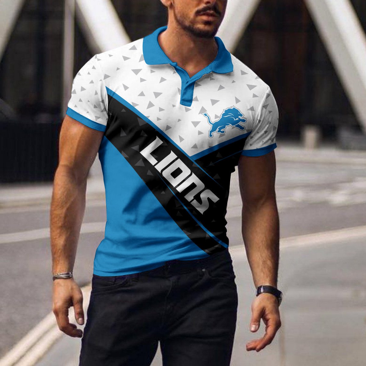 Detroit Lions Polo T-shirt BGPLS126