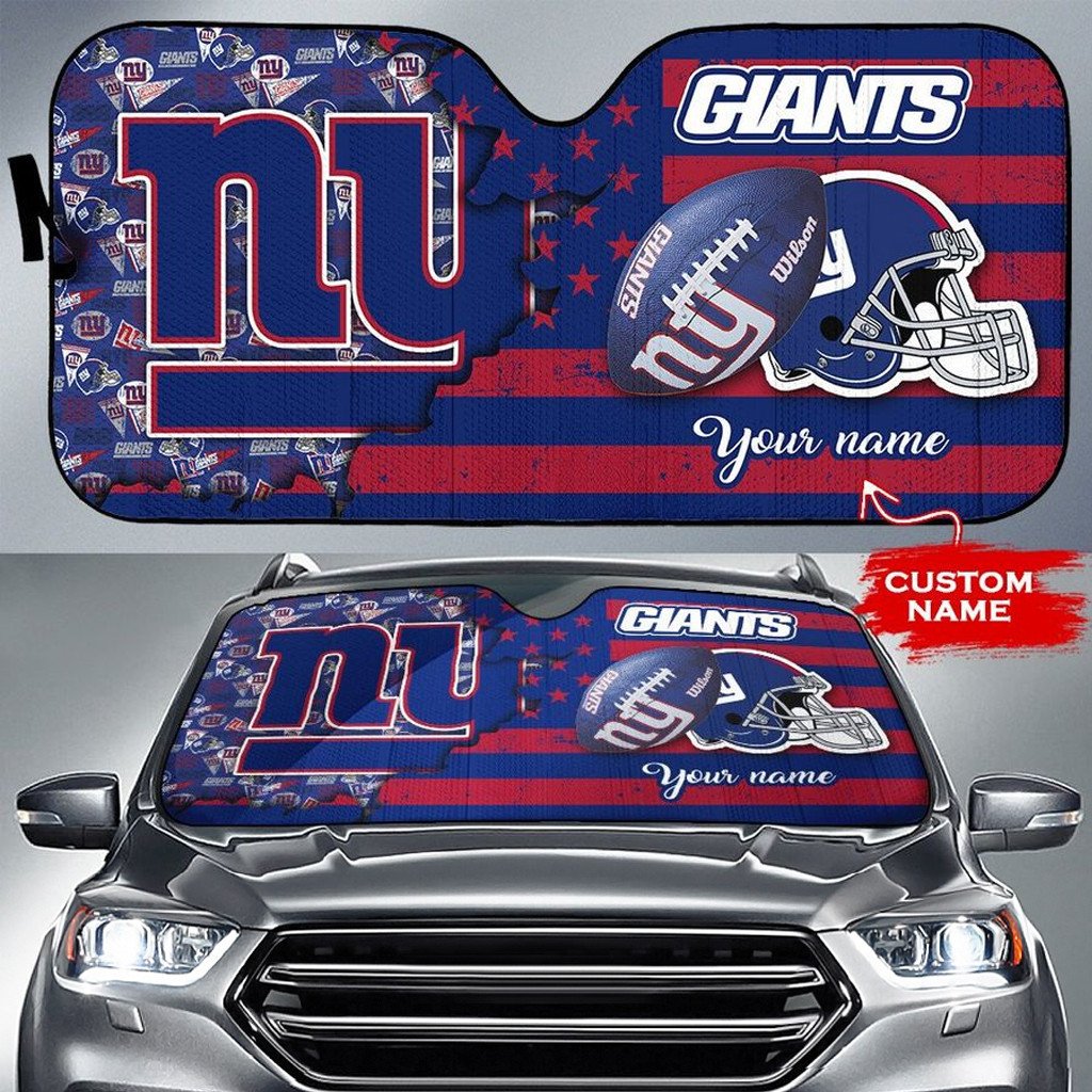 New York Giants Personalized Auto Sun Shade BGAUSS274
