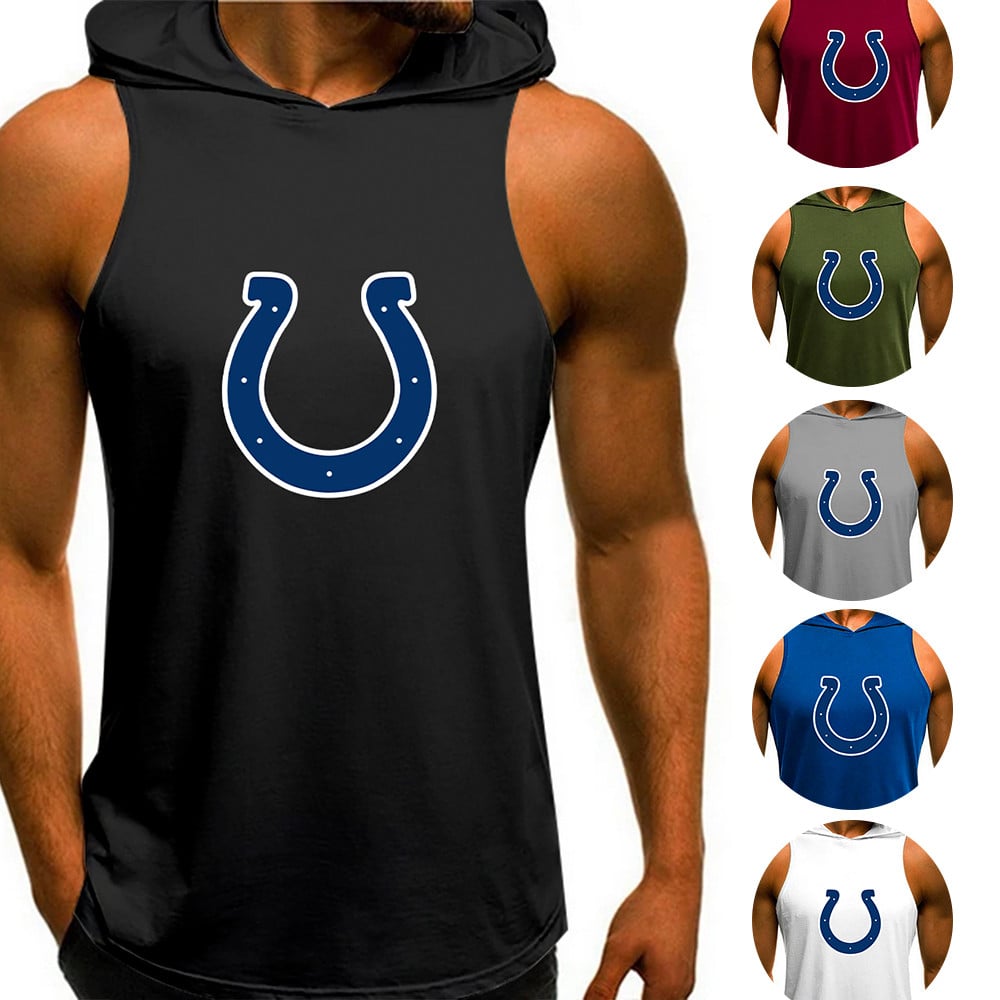 Indianapolis Colts Man Gym-Sport Hoodie Vest BGMGSH020