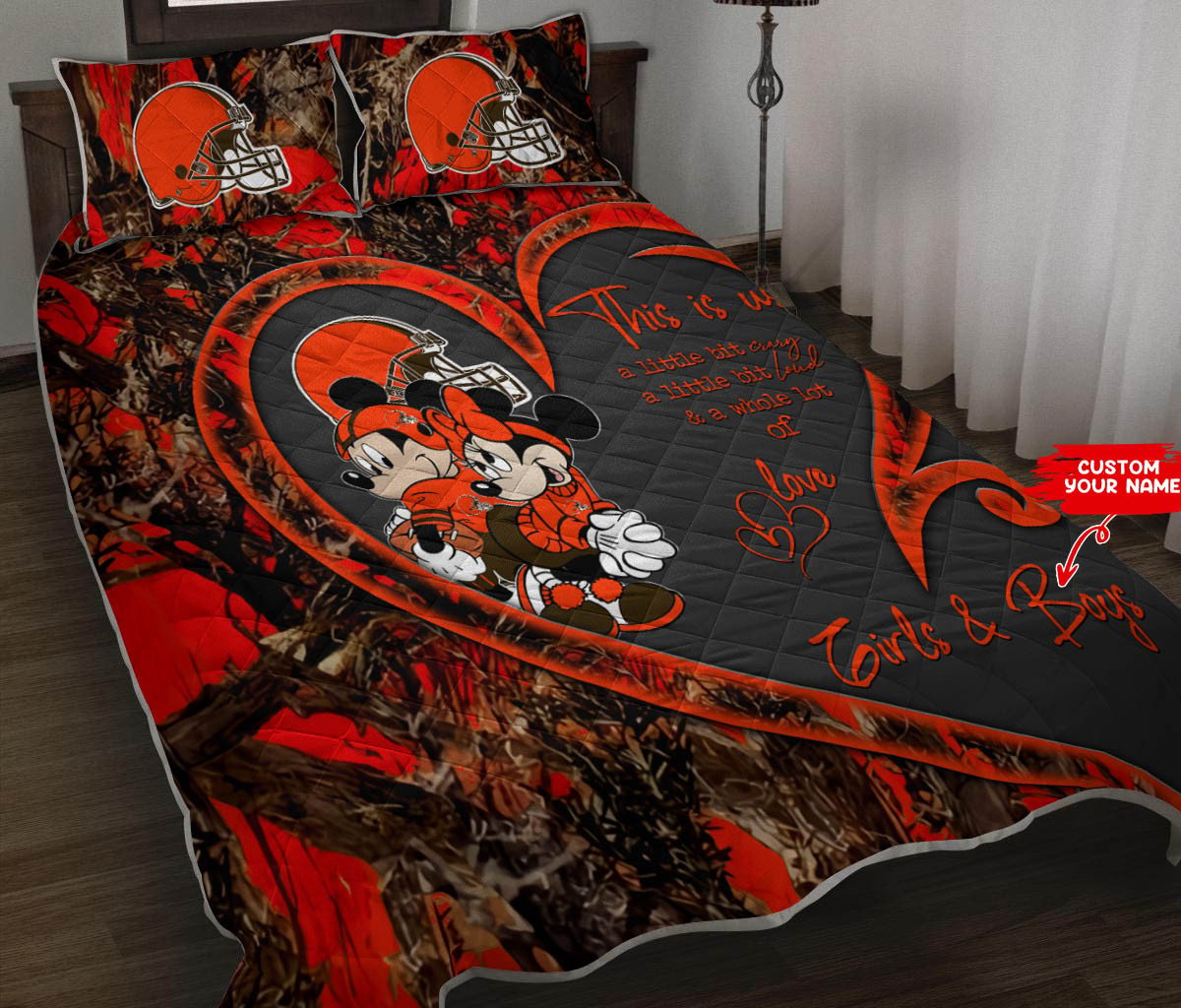 Cleveland Browns Personalized Quilt Set BGQS182