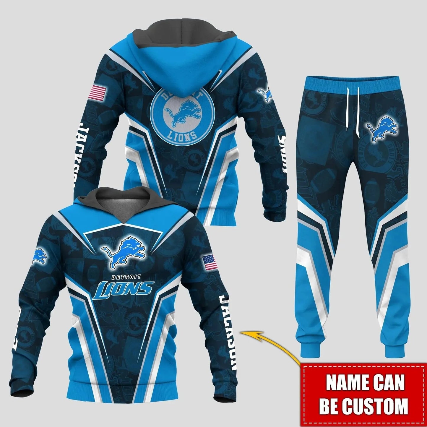 Detroit Lions Personalized Hoodie and Joggers AZCHD953