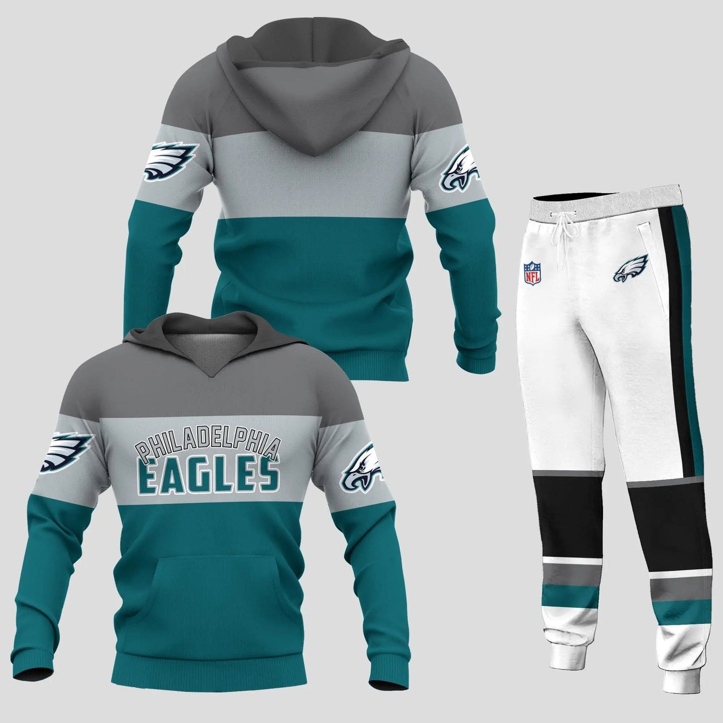 Philadelphia Eagles Personalized Hoodie and Joggers AZCHD952