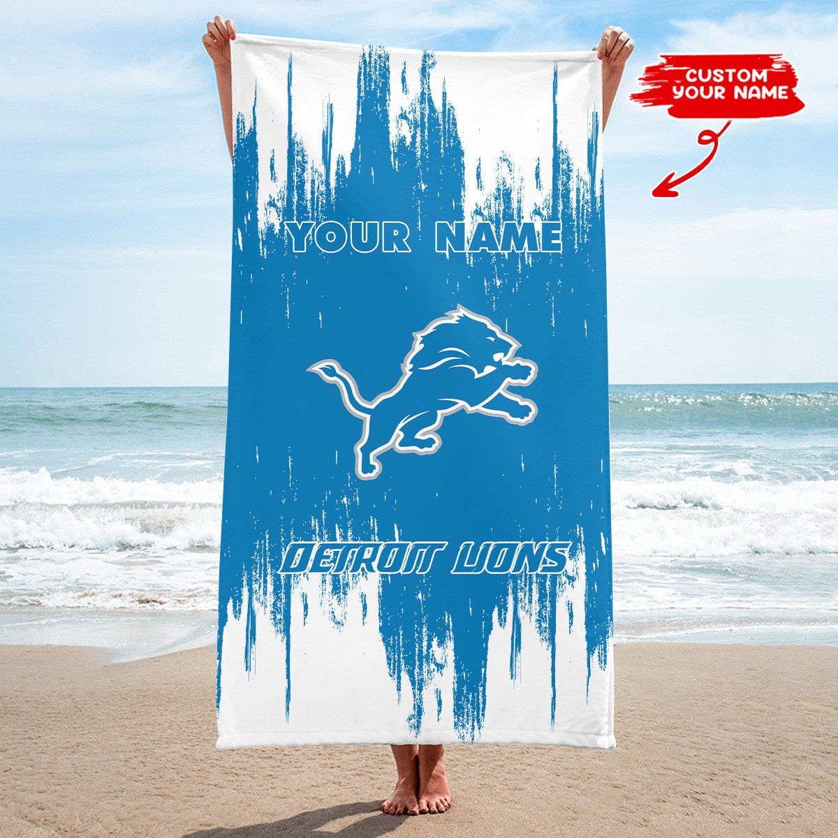 Detroit Lions Personalized Limited Edition Beach Towel AZBTOWEL220