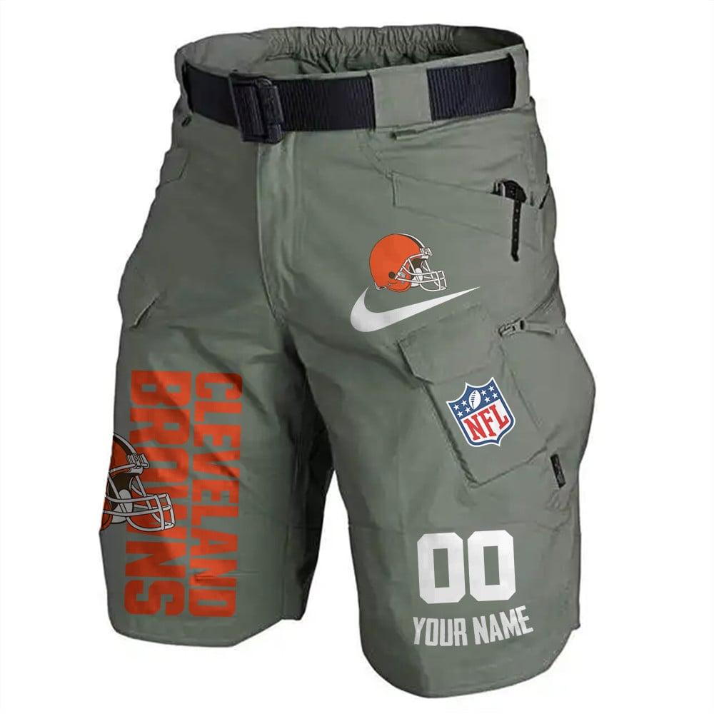 Cleveland Browns Limited Edition Front Pockets Men Shorts (Belt Not Included) AZBTFPMS000113