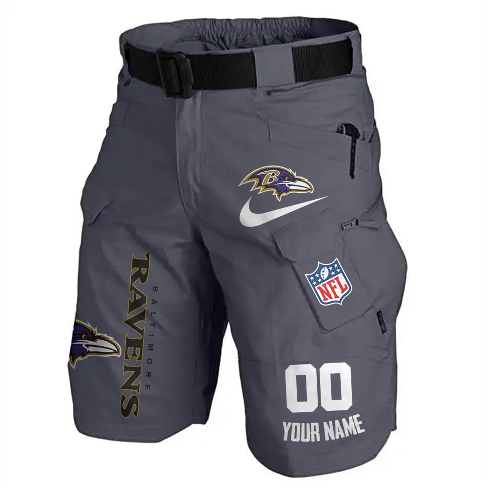 Baltimore Ravens Limited Edition Front Pockets Men Shorts (Belt Not Included) AZBTFPMS000110