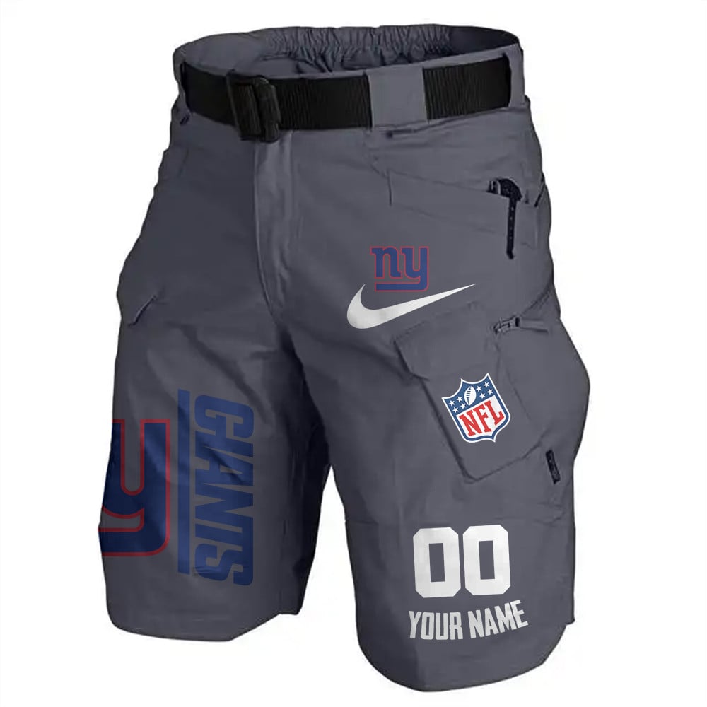 New York Giants Limited Edition Front Pockets Men Shorts (Belt Not Included) AZBTFPMS000091
