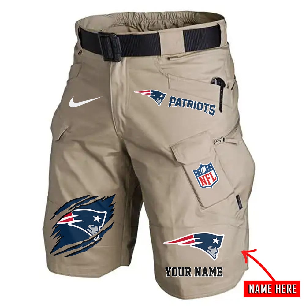 New England Patriots Limited Edition Front Pockets Men Shorts (Belt Not Included) AZBTFPMS000077