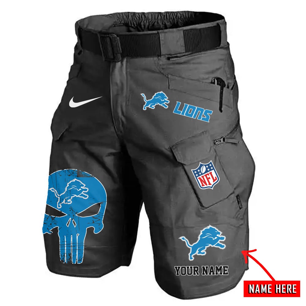 Detroit Lions Limited Edition Front Pockets Men Shorts (Belt Not Included) AZBTFPMS000067