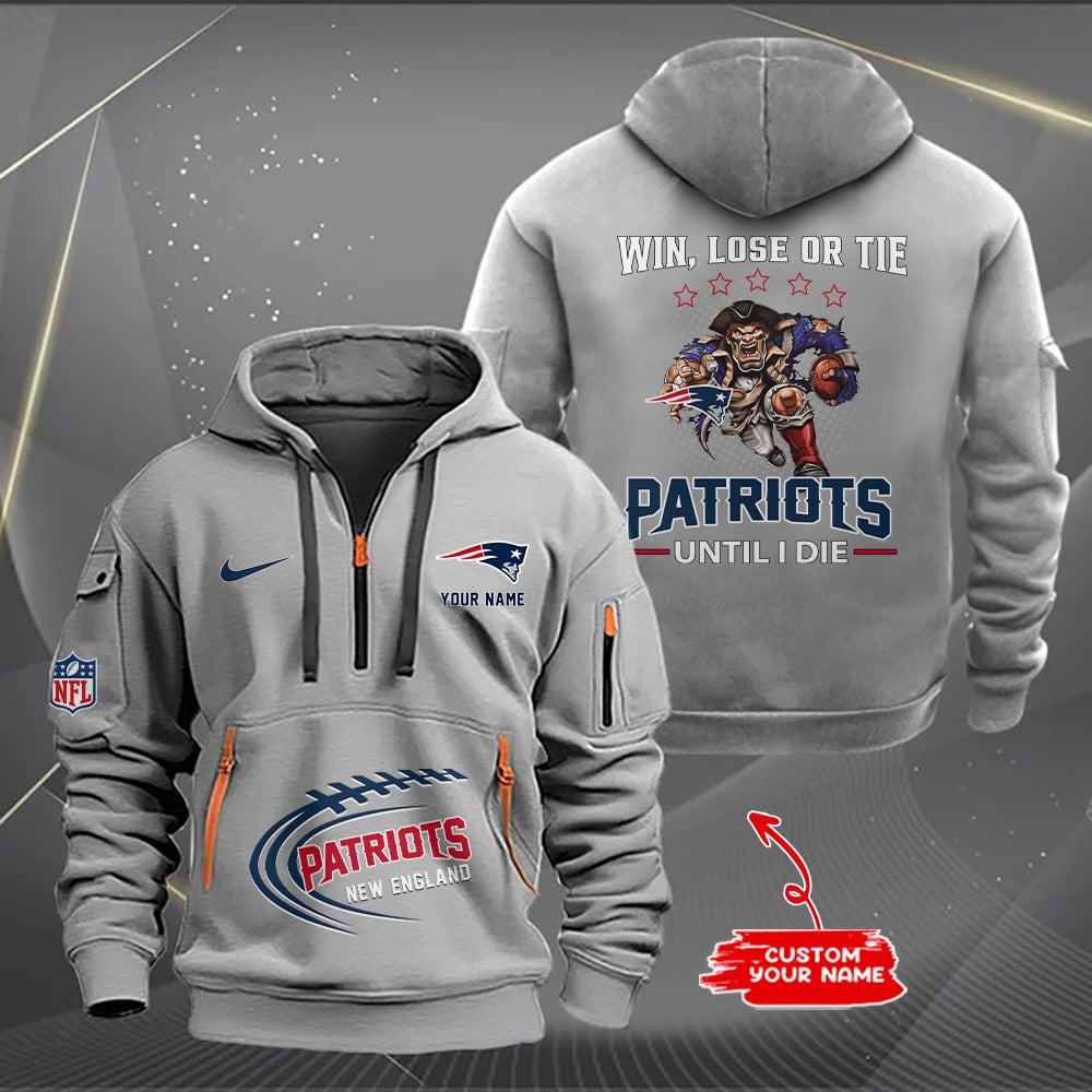 New England Patriots New Personalized Quarter Zip Hoodie Limited Edition AZBTQZH000176