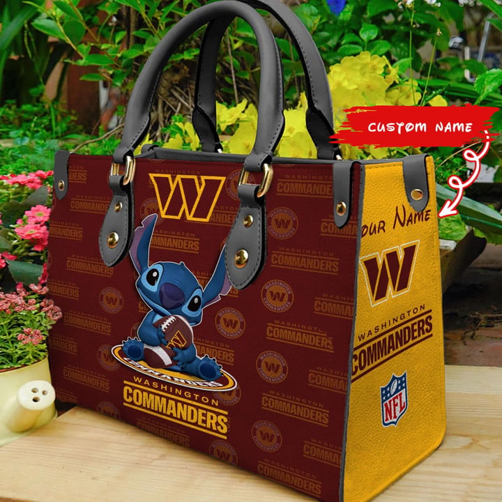 Washington Commanders Stitch Personalized Leather Hand Bag BBLTHB883